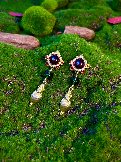 Royal Scarlet & Verdant Earrings