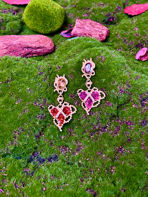 Twine Heart Crystal Earrings