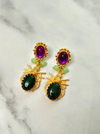 Amethyst Beetle Earrings